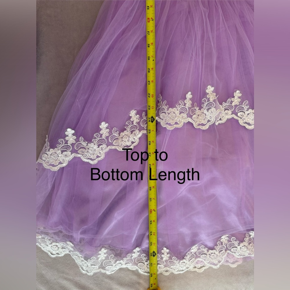 Girls Size 12 Purple Tulle Lace Dress Graduation Party Flower Wedding Sleeveless - Picture 6 of 13